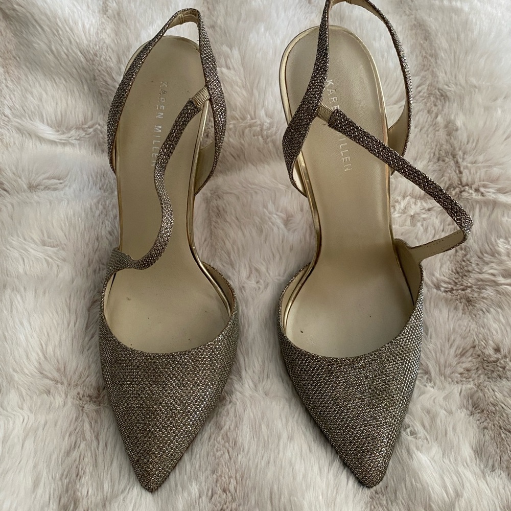 Karen Millen Metallic Gold and Silver Heels